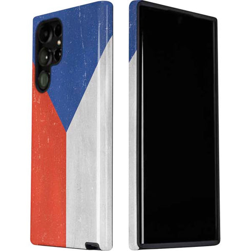 Czech Republic Flag Distressed Galaxy S22 Ultra Pro Case